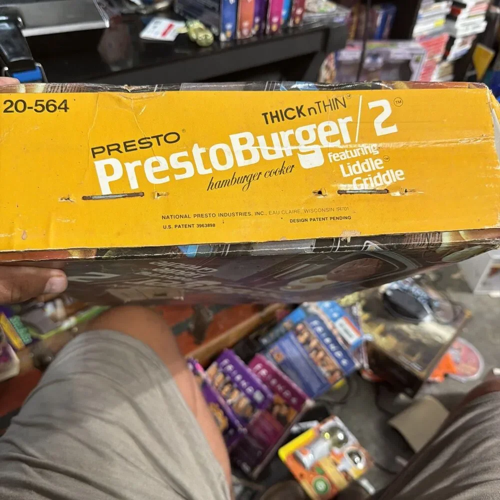 Vintage PrestoBurger 2 Thick N Thin 01/PB2 Griddle Corporate Gift Box Included!